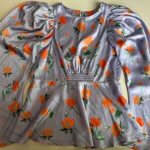 ASOS Flower Printed Silk Top (US 6)